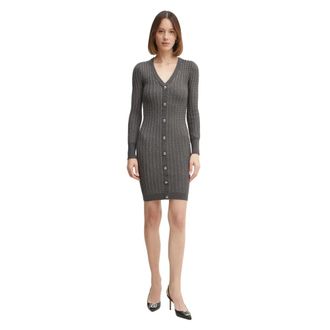 Guess Kleedjes, Dames, Grijs, M, Gebreide Jurk