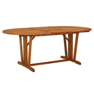 Berkfield Home Garden Table 200x100x75 cm Solid Wood Eucalyptus in Brown | Size: 200 x 100 x 75 cm