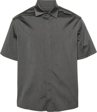 Neil Barrett short-sleeve cotton blend shirt - men - Nylon/Elastane/Cotton - S - Grey