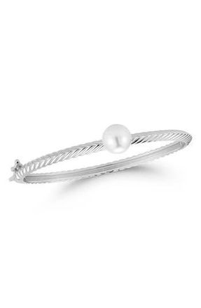 Sphera Milano 10mm Cultured Pearl Bangle Bracelet in Silver at Nordstrom Rack