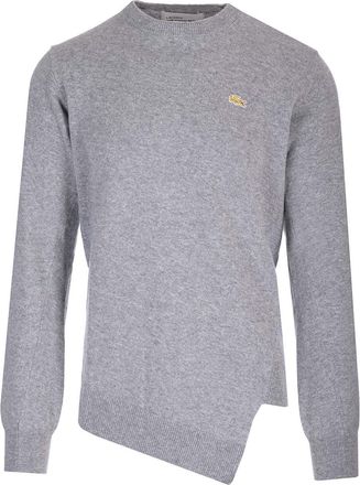 Comme Des Garçons Asymmetric Lacoste Sweater Knitwear Grey-Uomo