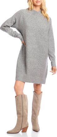 Karen Kane Mock Neck Sweater Dress In Gray