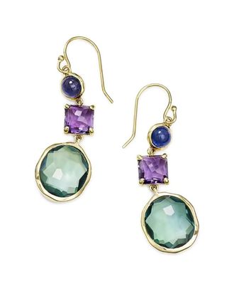 Liv Oliver 18K Plated 8.25 Ct. Tw. Multi Semi Precious Gemstones Earrings