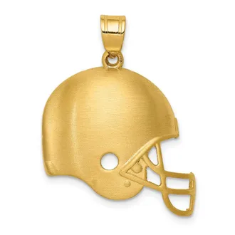 Diamond2Deal 14k Yellow Gold Brushed Football Helmet Pendant