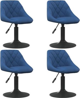 vidaXL Vidaxl - Sillas De Comedor Giratorias 4 Unidades Terciopelo Azul