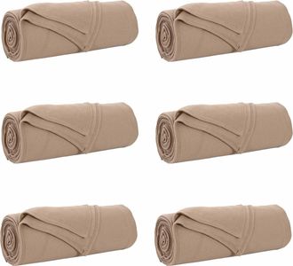 vidaXL Mantitas De Sof&aacute; 6 Uds. Camel 280 X 210 Cm 4.75 Kg Lana Vidaxl