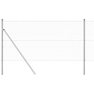 Berkfield Home Fencing Set Set of 2 Galvanised steel 25 x 1.2 m Durable in Silver