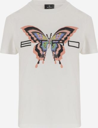 Etro White Crewneck Logo T-Shirt