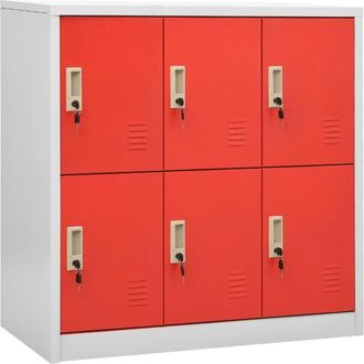 vidaXL Locker Cabinet Light Grey and Red 90x45x92.5 cm Steel Vidaxl