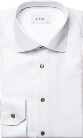 Eton Contemporary Fit Wit Overhemd - Heren - Zakelijke Overhemden - Wit - L - Katoen - Overhemden