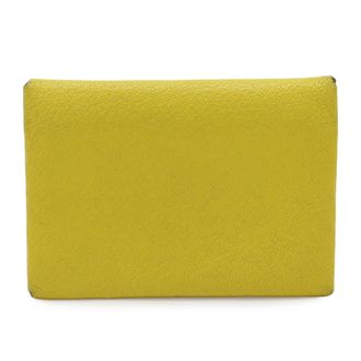 Herm&egrave;s Yellow Chevre Leather Coin Purse/Coin Case (Pre-Owned)