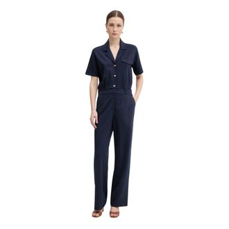 Liu Jo Jumpsuits & Playsuits, Dames, Blauw, XL, Katoen, Milanese Steek Jumpsuit