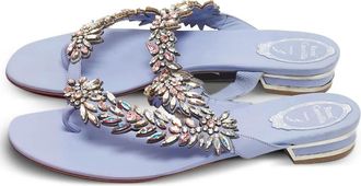 Rene Caovilla Sandali in pelle con strass - Blu