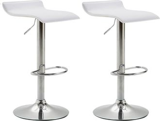 Clp Clp - Set De 2 Taburetes Dyn V2 En Simil Cuero Blanco Cromado