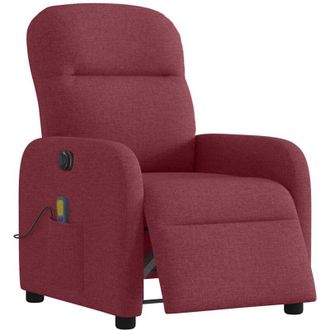 vidaXL Vidaxl - Sill&oacute;n De Masaje Reclinable El&eacute;ctrico Tela Rojo Tinto
