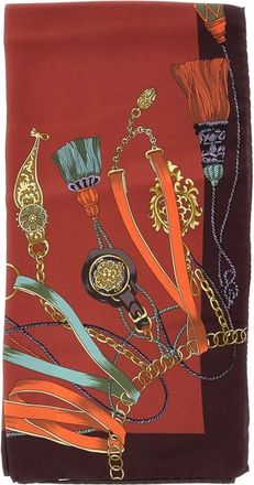 Etro Zijden Sjaal met Franjes - Dames - Zijden sjaals - Oranje - ONE Size - Accessoires