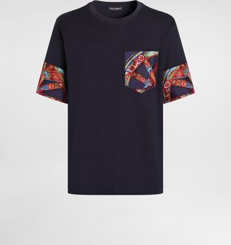 Dolce & Gabbana Cotton T-shirt With Carretto-print - Man T-shirts And Polos Multicolor 46