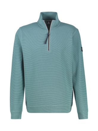 Lerros Sweatshirt LERROS Troyer in Sweatqualit&auml;t aus Strickmaterial, Herren, Gr. 4XL, arctic blau, 90% Baumwolle, 10% Polyester, Sweatshirts Sweatshirt