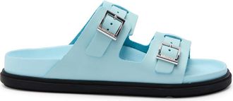 Birkenstock St Barths Womens Leather Sliders Blue EU39 UK6 - 39 (IT39/ UK6)