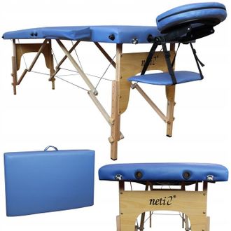 OEM Mesa Plegable De Madera Con Cama Neti Para Masajes, Cosm&eacute;ticos Royal Blue + Bolsa