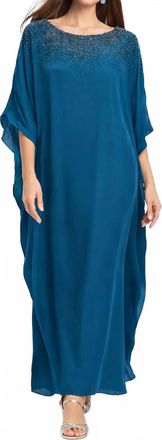 Sachin & Babi Arna Kaftan Beaded Gown In Teal