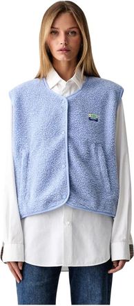 American Vintage Hoktown Vest - Dames - Bodywarmers - Blauw - M/L - Polyester - Jassen