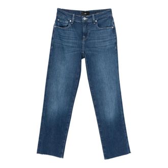 7 For All Mankind Straight Jeans, female, Blue, Size: W29 Calie Straight Ankle Raw Cut