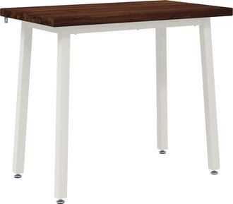 vidaXL 110 X 55 X 75 Cm Madera De Acacia S&oacute;lida Marr&oacute;n Oscuro Y Blanco Vidaxl