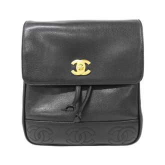 Chanel Black Grained Calfskin Backpack (Pre-Owned)