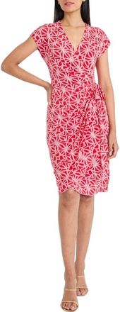 Maggy London Wrap Dress in Red/Ivory at Nordstrom Rack, Size 18 (Similar To 16W)