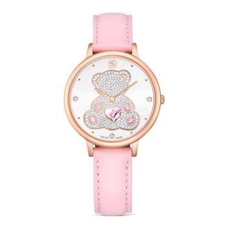 Swarovski Teddy Watch - Dames - Accessoires - Roze - Maat: ONE Size Leer
