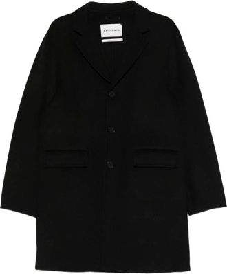 Amaranto Amar&aacute;nto, Heren, Mantels, Zwart, Maat: L Wol