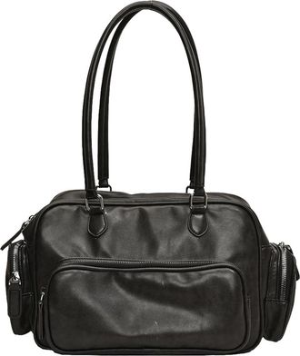 Generic Shoulder Bag for Women with Multi-Pockets Tote Bag PU Leather with Zipper Underarm Bag Handbag for Work Travel (Black)