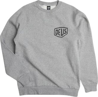Deus Milan Address Crew - Heren - Sweatshirts - Grijs - L - Katoen - Hoodies & sweatvesten