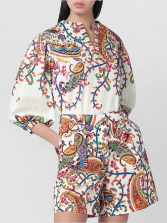 Etro button detail high waist mini shorts