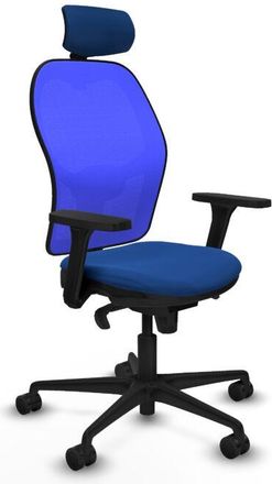 Piqueras y Crespo Piqueras Y Crespo - Jorquera Sincro Malla Azul Similpiel Azul Brazos 3d Base Nailon Cabecero 2d Ruedas 65mm Nailon