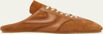 Dries Van Noten Mens Suede & Leather Sneaker-Style Slippers