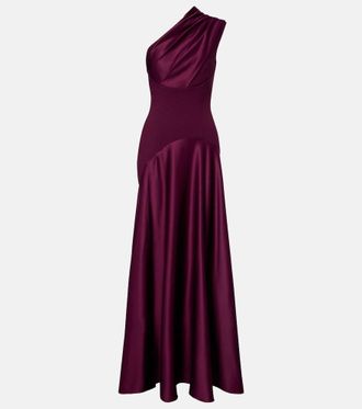 Solace London Gabriella draped satin gown