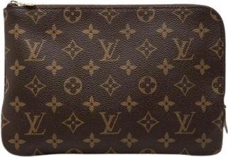 Louis Vuitton Pre-owned Clutches, female, Brown, Size: ONE SIZE Pre-owned Etui Voyag