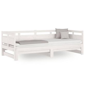 Berkfield Home Pull-out Day Bed White Solid Wood Pine 2x(90x200) cm