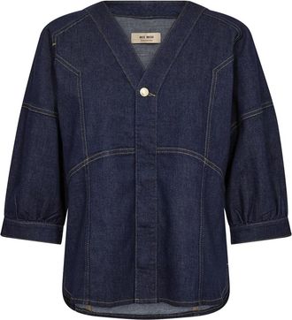 Mos Mosh Blouses - Dames - Blouses - Blauw - S - Overhemden
