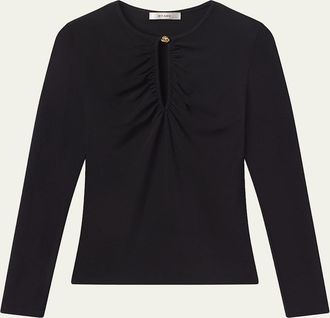 Frame Denim The Keyhole Matte Jersey Top