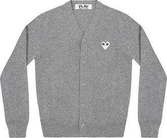 Comme Des Gar&ccedil;ons Cardigan White heart Light Grey AZ-N066-051-1