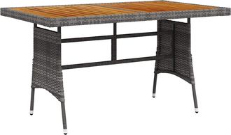 vidaXL Mesa De Jard&iacute;n Rat&aacute;n Pe Y Acacia Maciza Gris 130x70x72 Cm Vidaxl