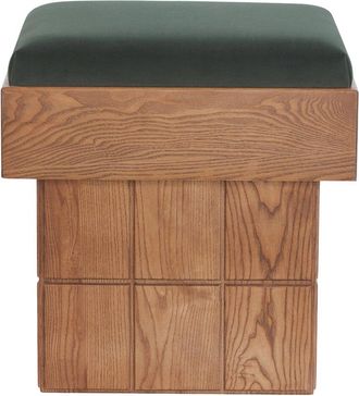Safavieh Couture Taramarie Wood Base Ottoman