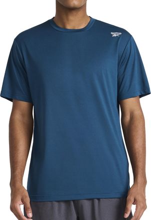 Reebok Apparel Mens Sprint Short Sleeve T-Shirt, Standard Fit, Lightweight Stretch Waffle-Knit Fabric, Majolica Blue, XL
