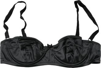 Dolce & Gabbana Semi-Pad Underwire Balconette BH - Dames - BHs - Zwart - S - Polyester - Ondergoed