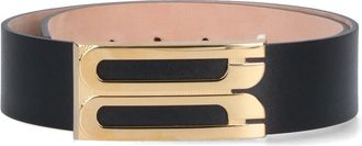 Victoria Beckham Adjustable Black Leather Belt