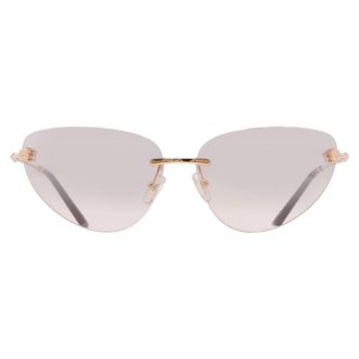 Versace Brown Mirror Silver Cat Eye Ladies Sunglasses VE2281 10028Z 64