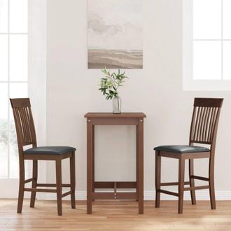 vidaXL Vidaxl - Sgabelli da Bar con Cuscini 2pz Marrone Legno Massello di Hevea